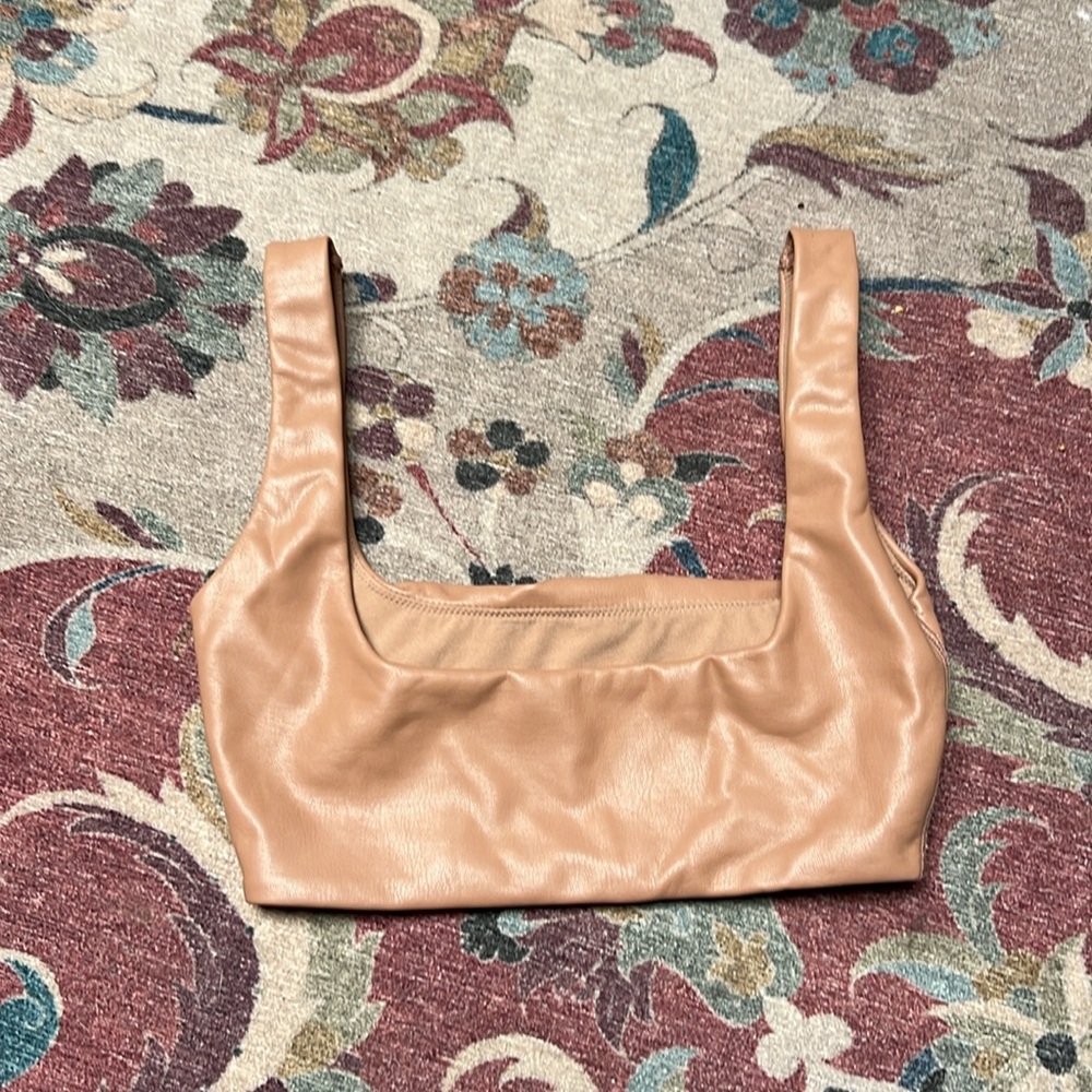 Skims Faux Leather Bralette - Picture 2 of 4
